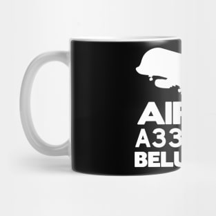 Airbus A330-700 Beluga XL Silhouette Print (White) Mug